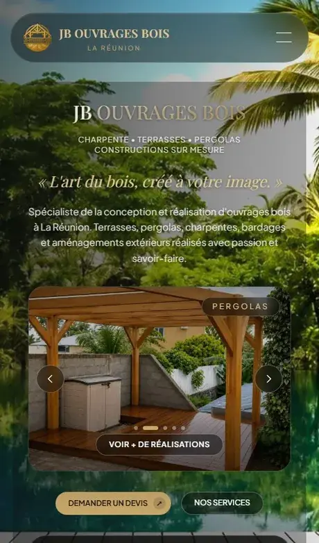 Aperçu du site JB Ouvrages Bois sur mobile