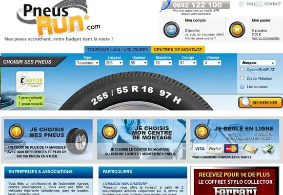 Site e-commerce PneusRun