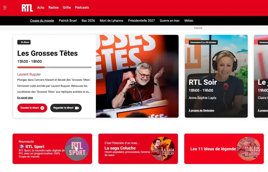 Portail web de RTL
